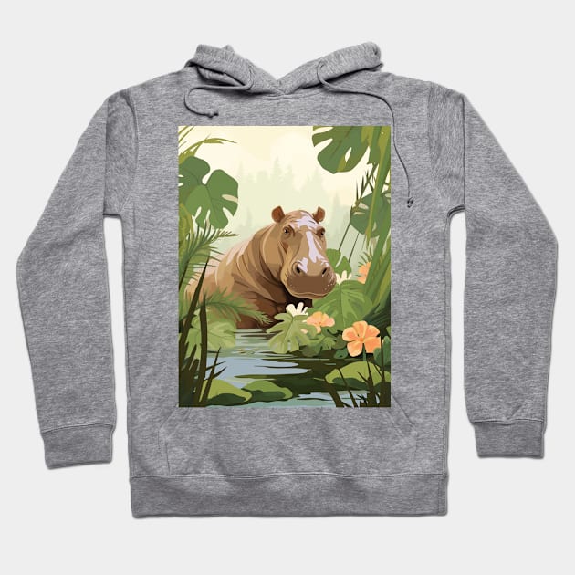 Hippo in the Jungle Hoodie by JunkyDotCom